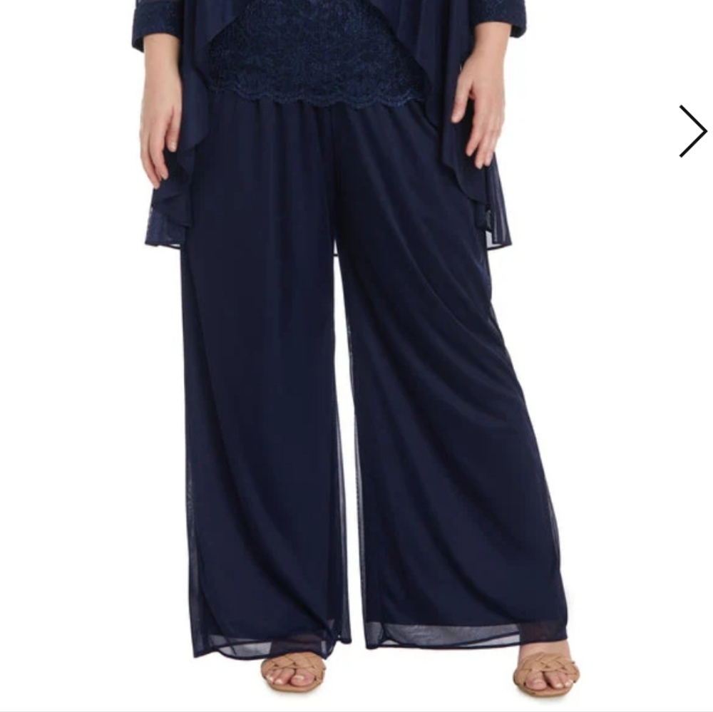 R & M Richards Layered Chiffon Pants‎ In Size 4P